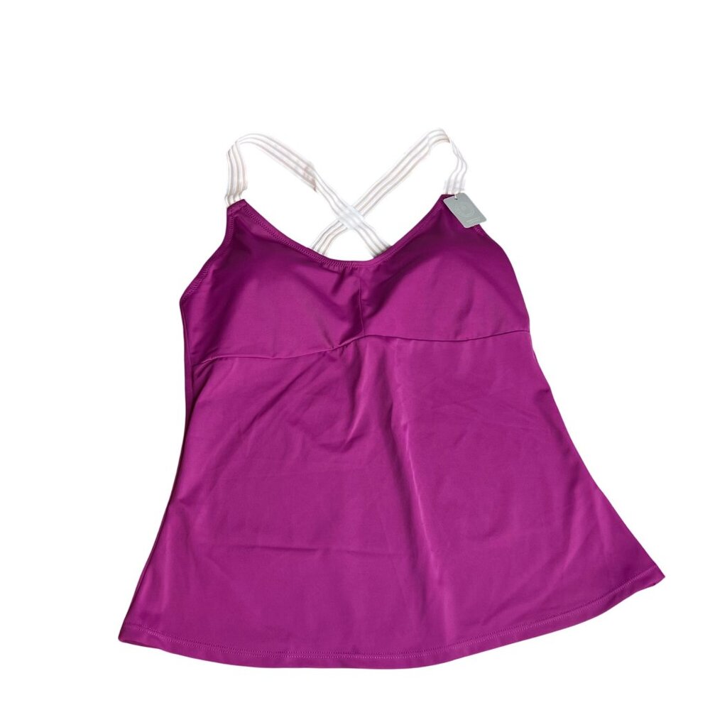 Marika Tankini Top Womens Size M Purple White NWT‎